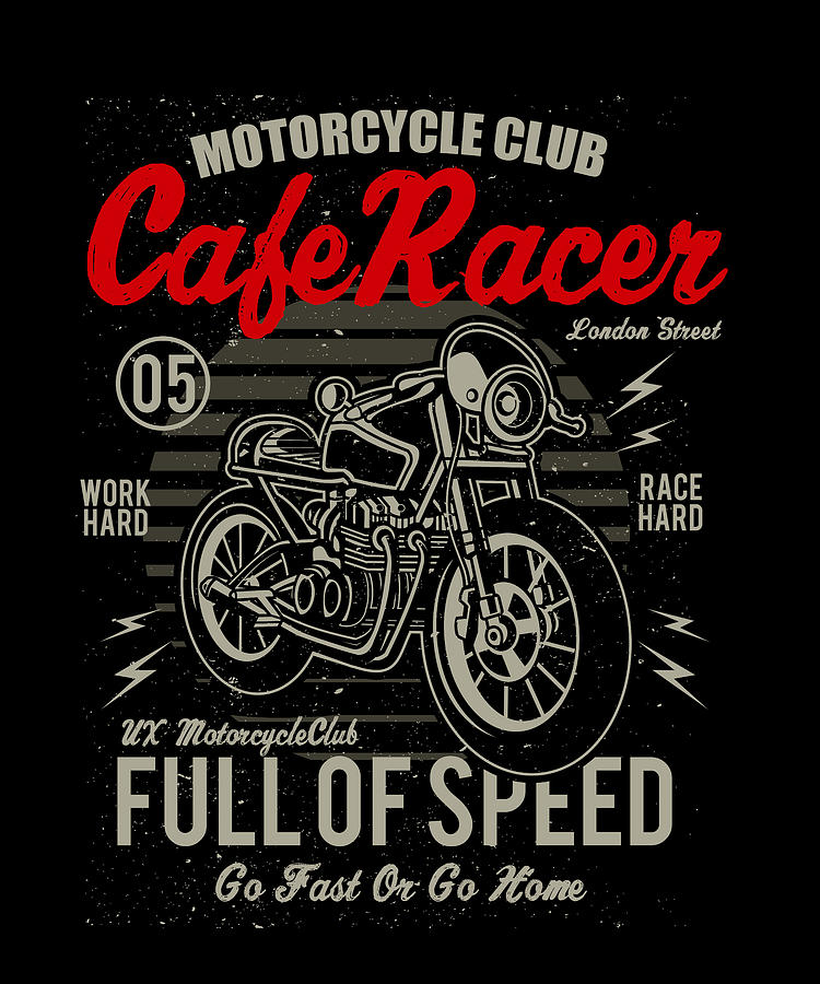 Vintage Digital Art - Motorcycle Cafe Racer by Long Shot