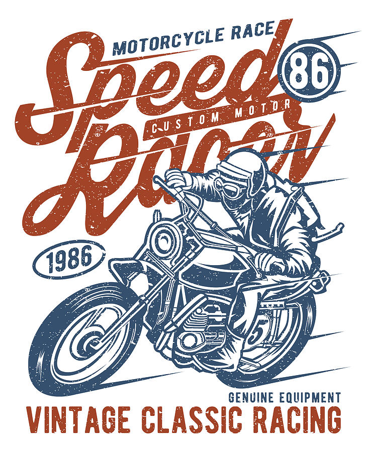 Motorcycle Classic Racer Digital Art by Long Shot