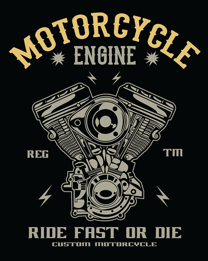 Motorcycle Engine Digital Art by Long Shot