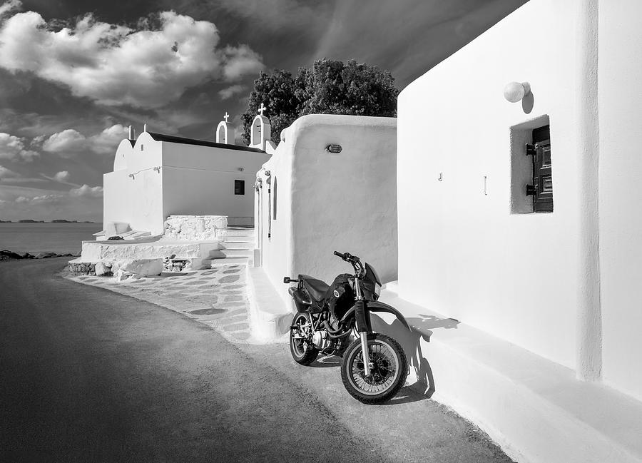 Motorcycle In Greece Photograph by Ed Esposito