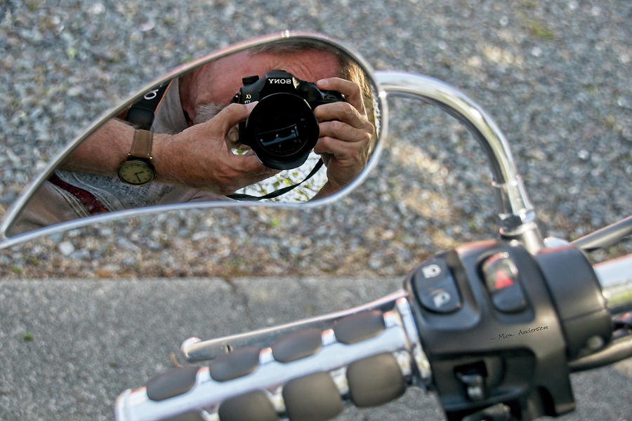 Motorcycle Mirror Image Photograph
