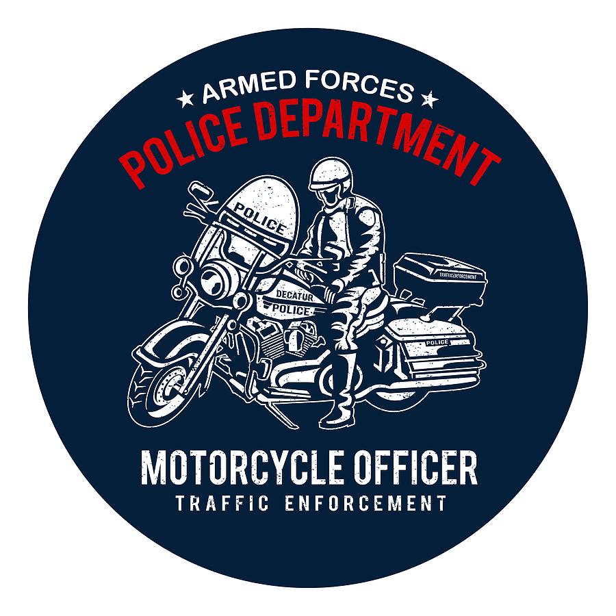 Motorcycle police Digital Art by Long Shot