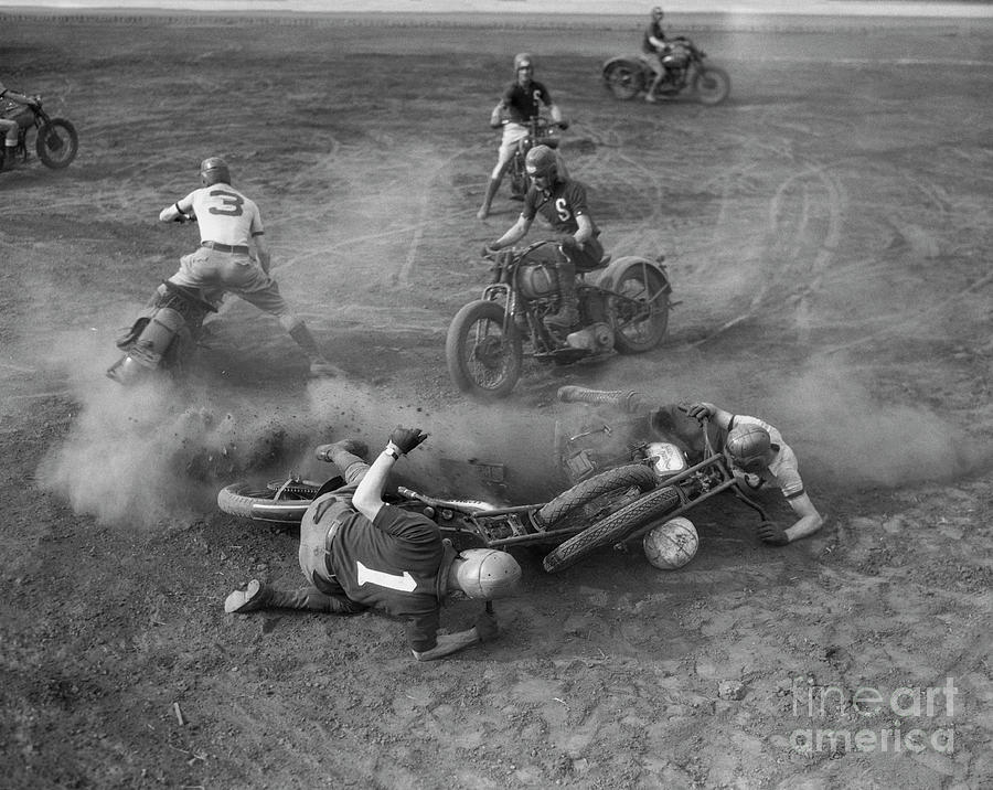 Motorcycle Polo With A Spill Photograph by Bettmann