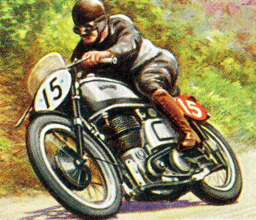 Goggle Drawing - Motorcycle rider by CSA Images