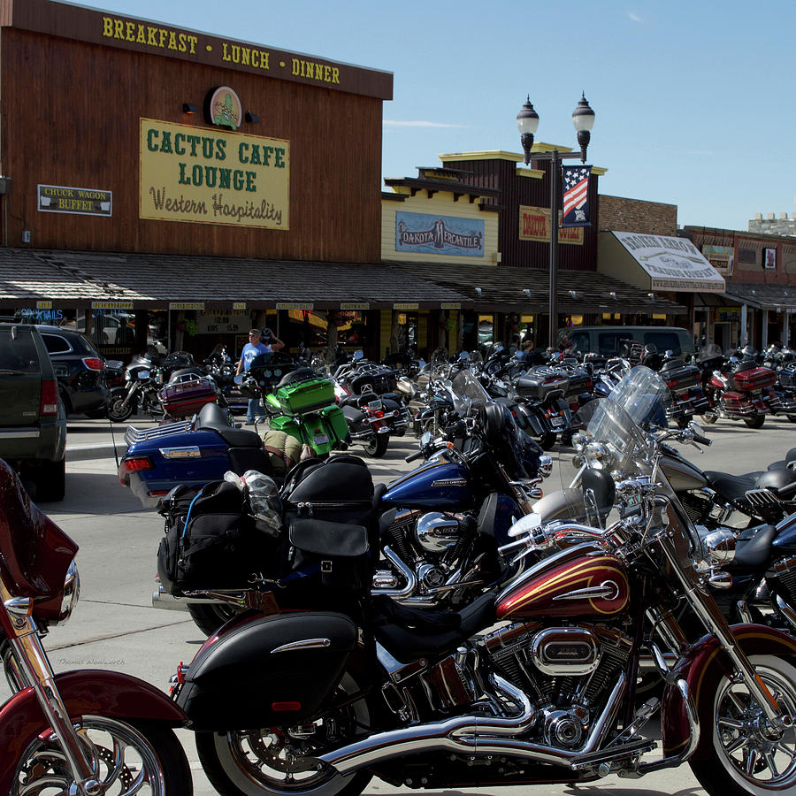 Motorcycles Sturgis Pit Stop At Wall South Dakota SQ Format Photograph by Thomas Woolworth