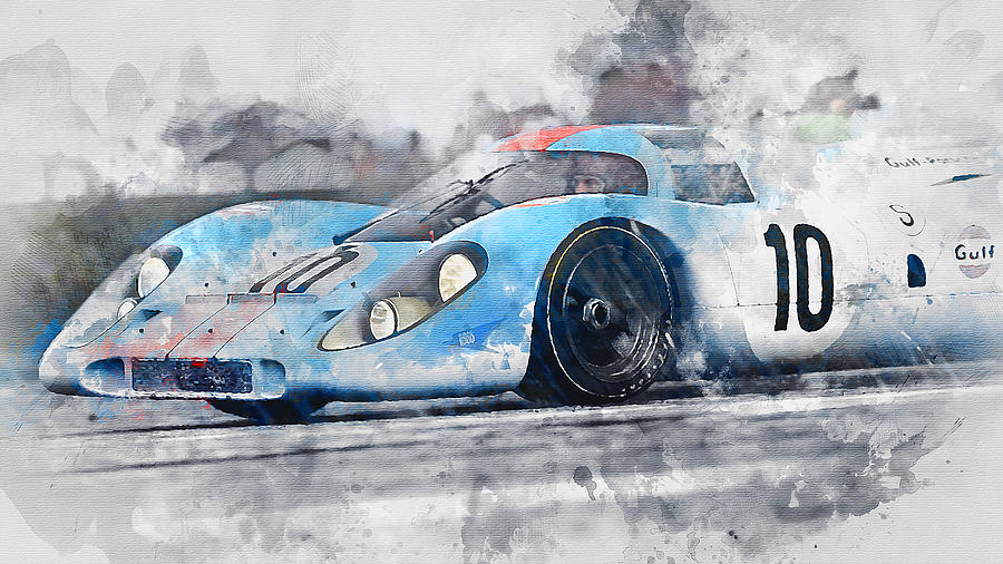 Sports Painting - Porsche 917k - 07 by AM FineArtPrints