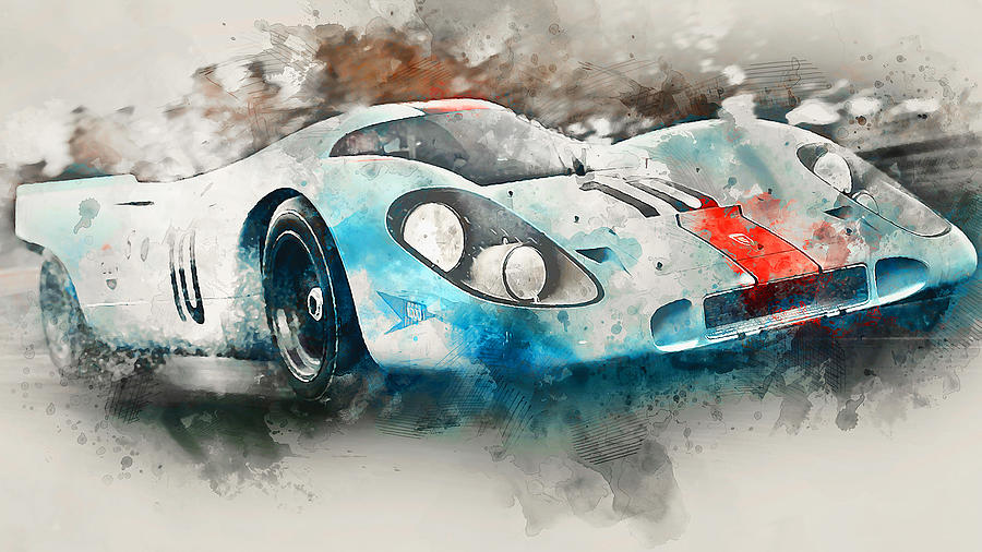 Sports Painting - Porsche 917k - 08 by AM FineArtPrints