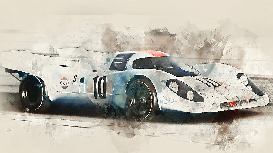 Sports Painting - Porsche 917k - 10 by AM FineArtPrints