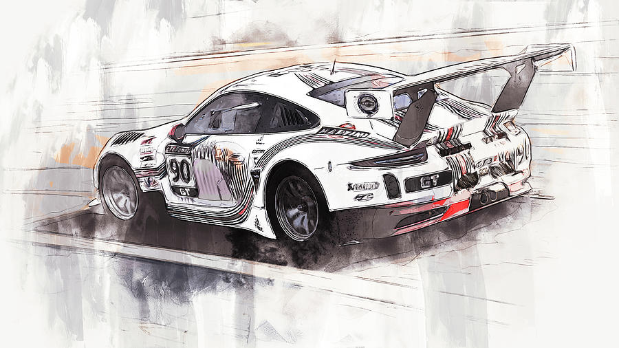 Porsche GT3 Martini Racing Livery - 22 Painting by AM FineArtPrints