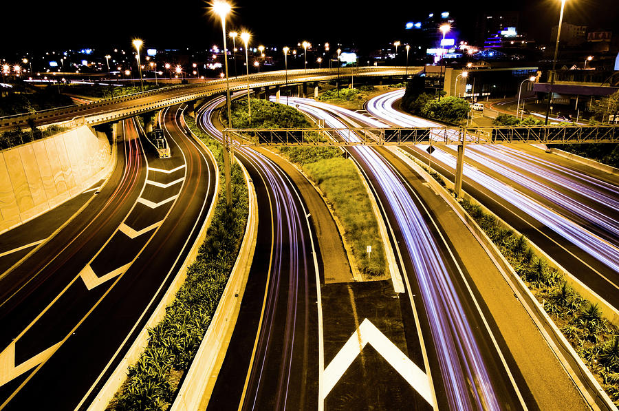 Motorway Junction Traffic Photograph by Georgeclerk