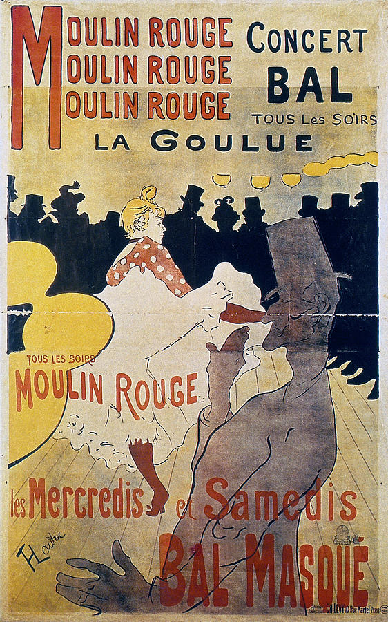 Moulin Rouge - 1891 - PC 3 Painting by Henri de Toulouse-Lautrec