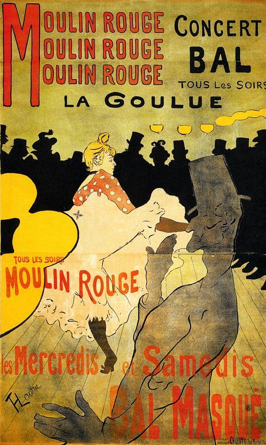 Moulin Rouge - 1891 - PC Painting by Henri de Toulouse-Lautrec
