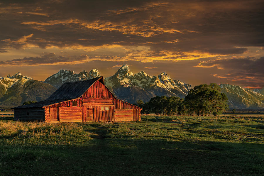 Mountain Photograph - Moulton Barn Sunrise by Galloimages Online