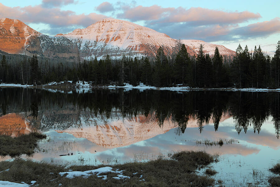 Mount Agassiz Sunset Reflection - Uinta Mountains, Utah Photograph by Brett Pelletier