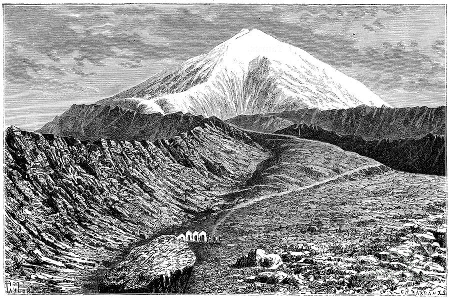 Black And White Drawing - Mount Ararat, Turkey, 19th Century by Print Collector