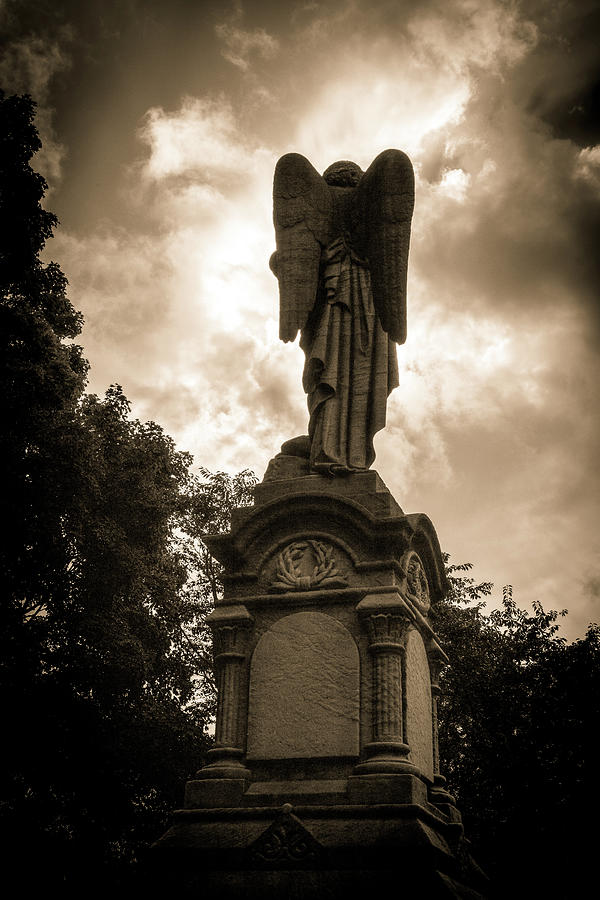 Mount Auburn Cemetery Guardian Angel 2 Photograph by Michael Saunders