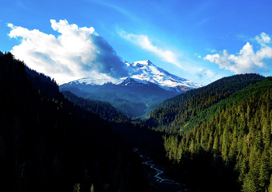 Mount Baker in the summer snow capped Photograph by Steve Bunch