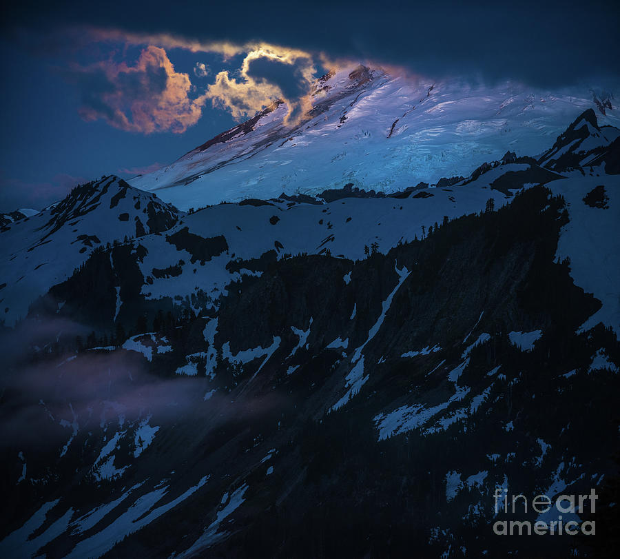 Mount Baker Moonlight Photograph