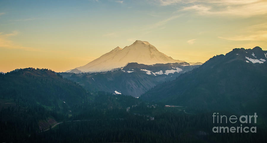 Mount Baker Photography Aerial Sunset Photograph