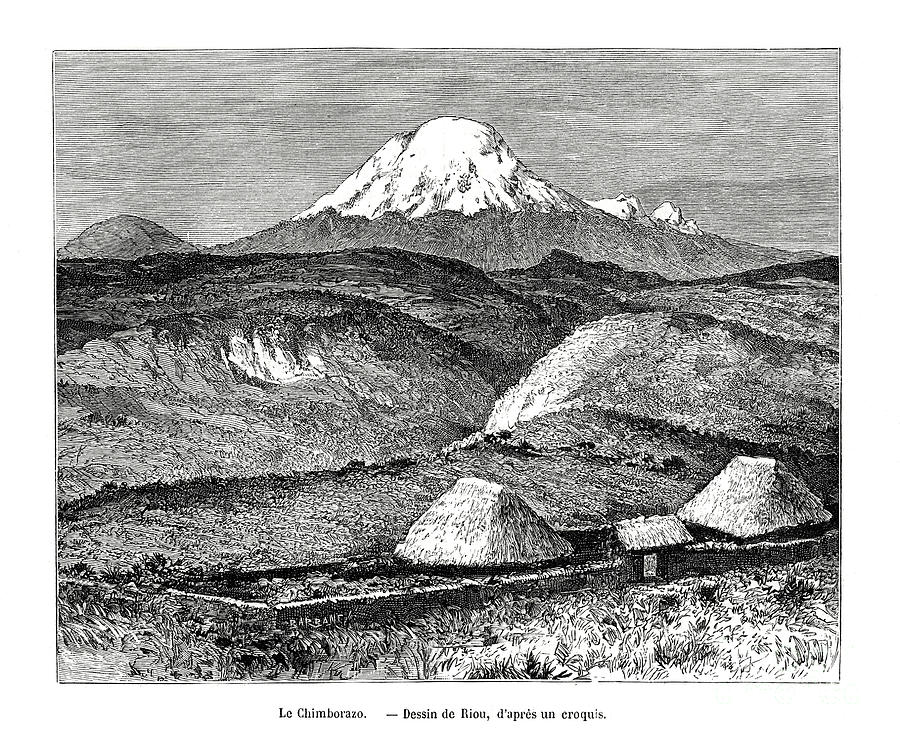 Mount Chimborazo, Ecuador, 19th Drawing by Print Collector