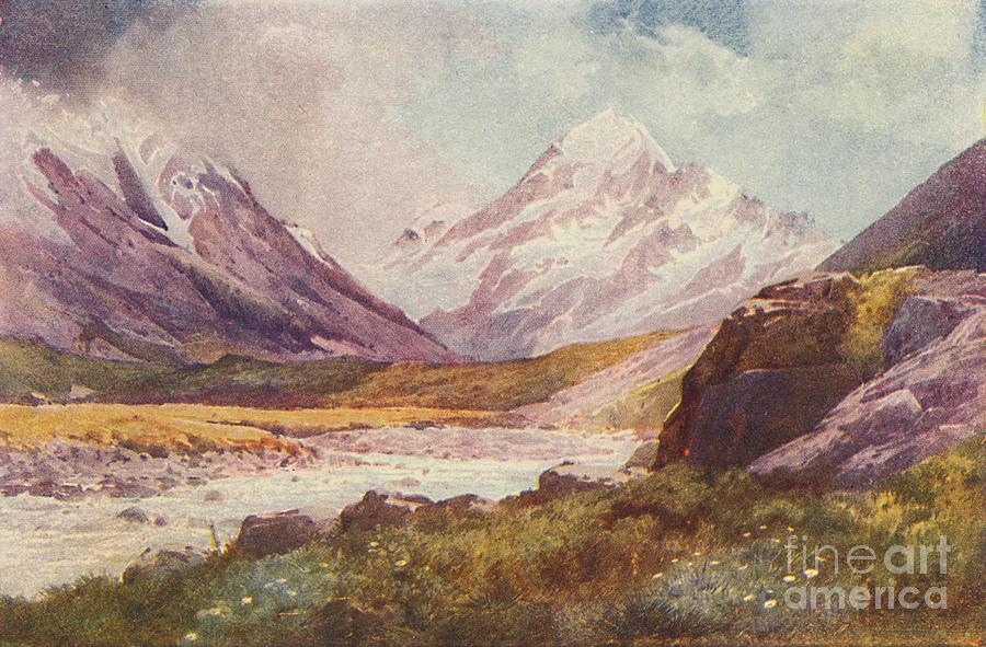 Mount Cook Drawing by Print Collector