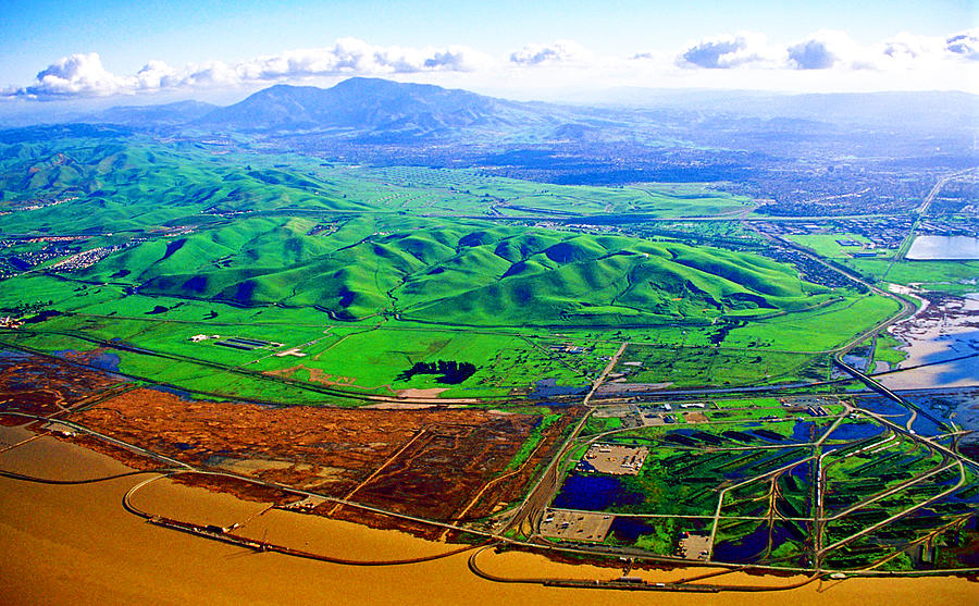 Mount Diablo California and San Joaquin River from Concord Photograph by Peter Ogden