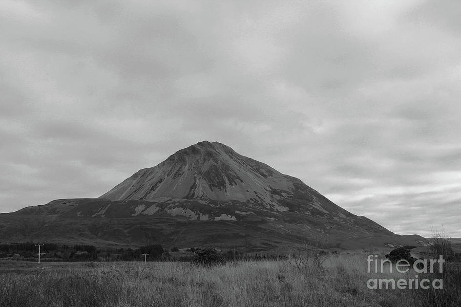 Mount Errigal bw Donegal Photograph by Eddie Barron