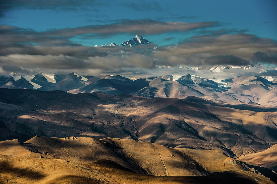Mount Everest Scene Fromtibet Side Photograph by Coolbiere Photograph