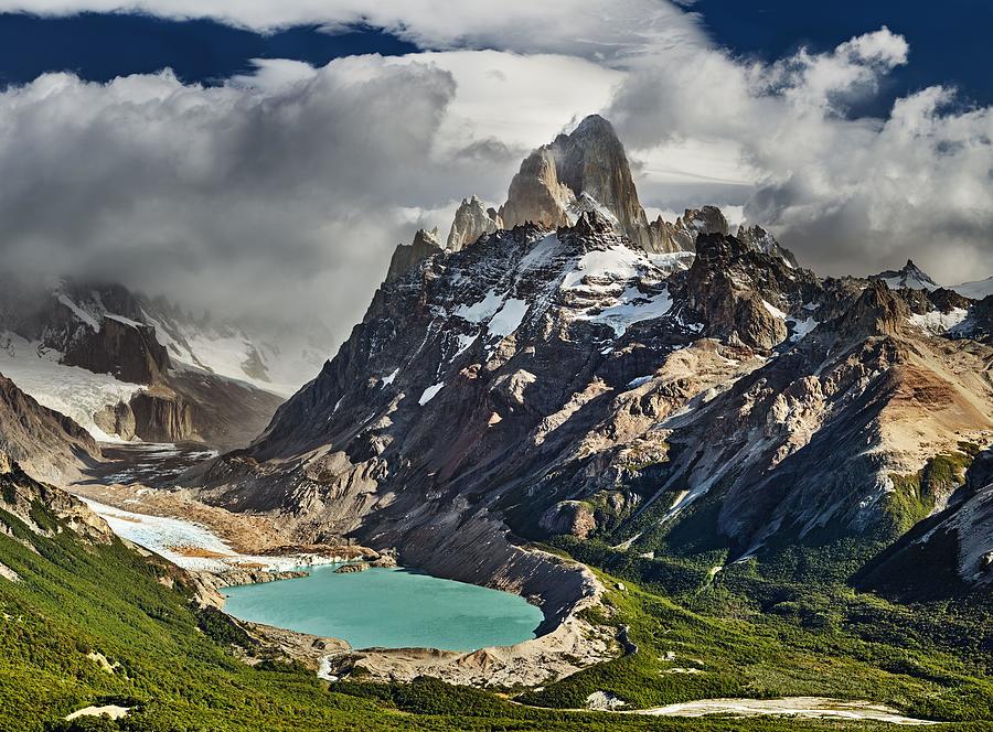 Mountain Photograph - Mount Fitz Roy And Laguna Torre, Los by DPK-Photo
