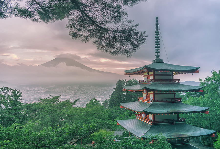 Mount Fuji in clouds Photograph by Martin Capek