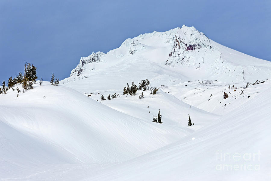 Mount Hood beautiful snow covered winter landscape enticing Photograph by Robert C Paulson Jr