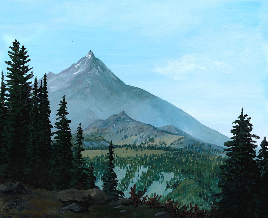 Mount Jefferson Painting by Elizabeth Mordensky