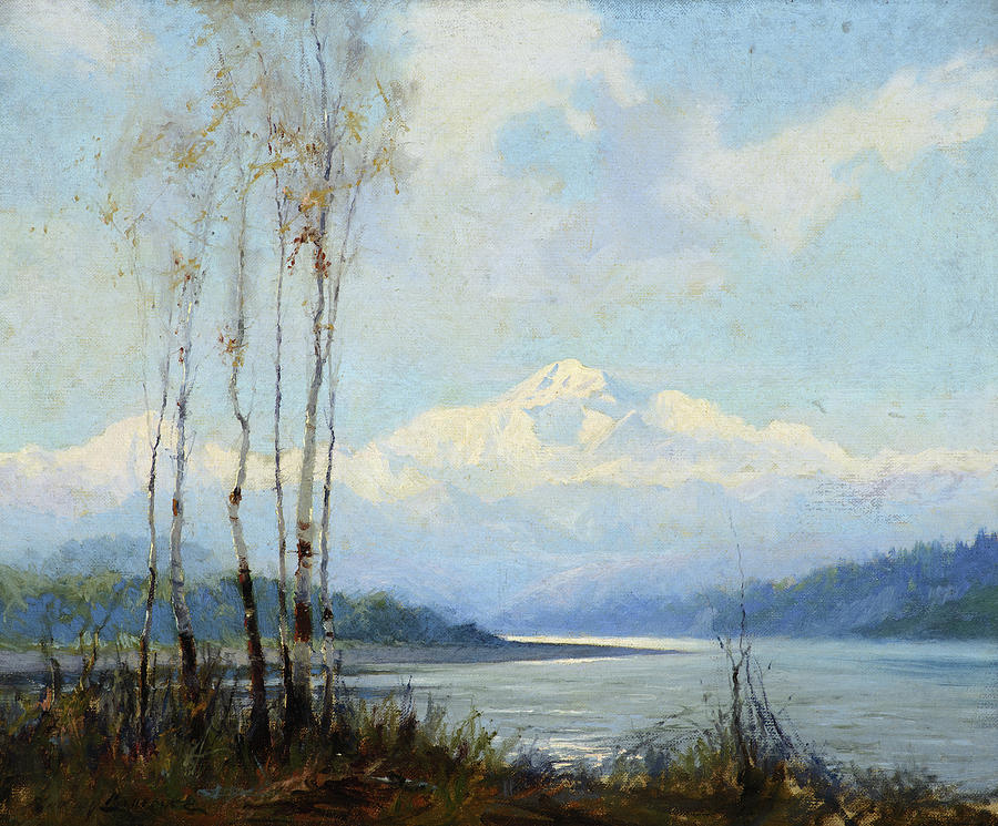 Mount McKinley from the Susitna River Painting by Sydney Laurence | Pixels