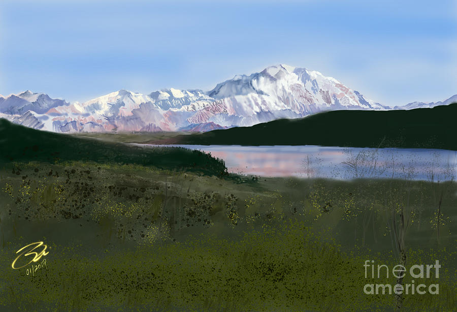 Mount Mckinley from Wonder Lake  Digital Art by Joel Deutsch