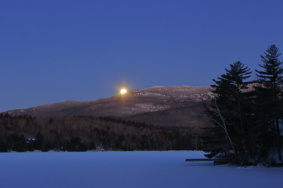 Mount Monadnock Winter Moonset Photograph