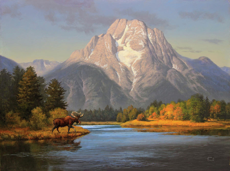 Mount Moran Gold Painting by John Cogan - Fine Art America