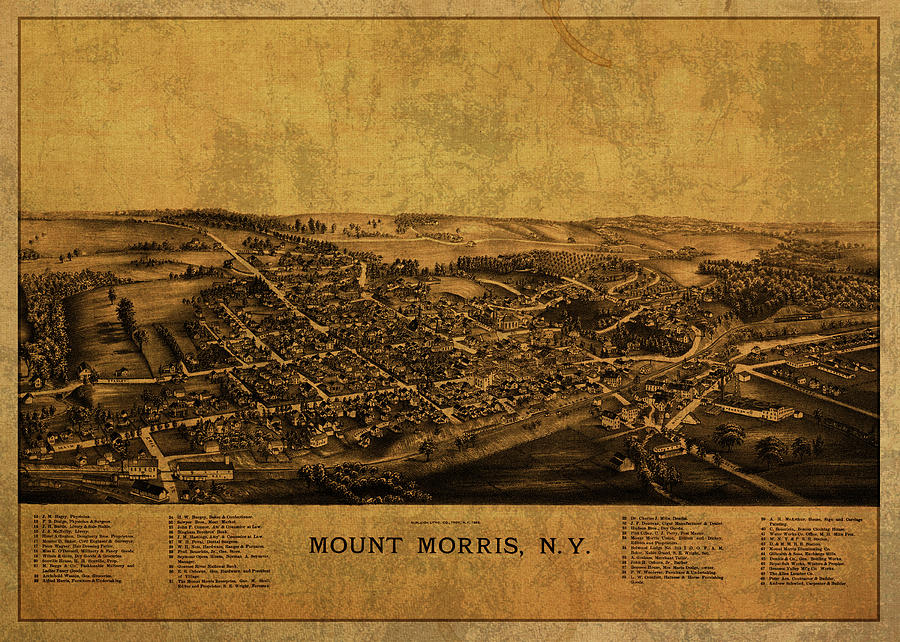 City Mixed Media - Mount Morris New York City Street Map 1893 by Design Turnpike