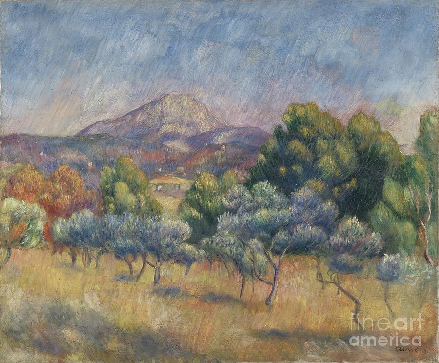 Mount Of Sainte-victoire, C.1888-89 (oil On Canvas) Painting by Pierre Auguste Renoir