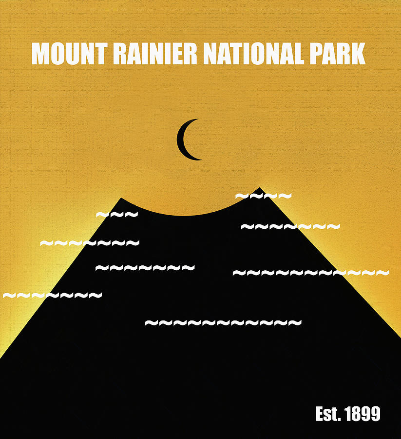 Mount Rainer N. P. M series Mixed Media by David Lee Thompson