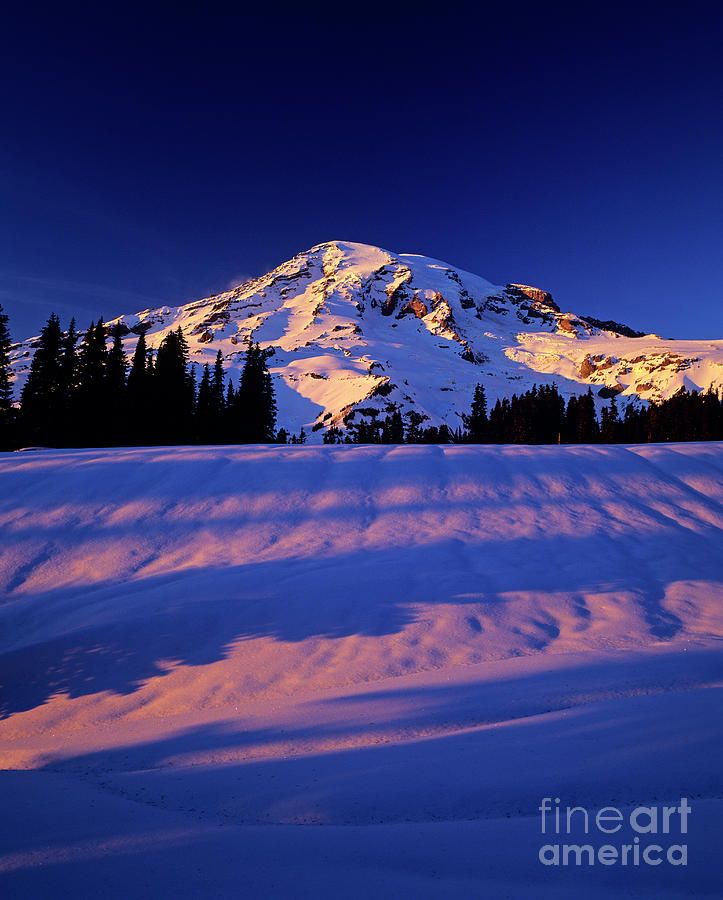 Mount Rainier National Park Photograph - Mount Rainier At Sunset by Jim Corwin