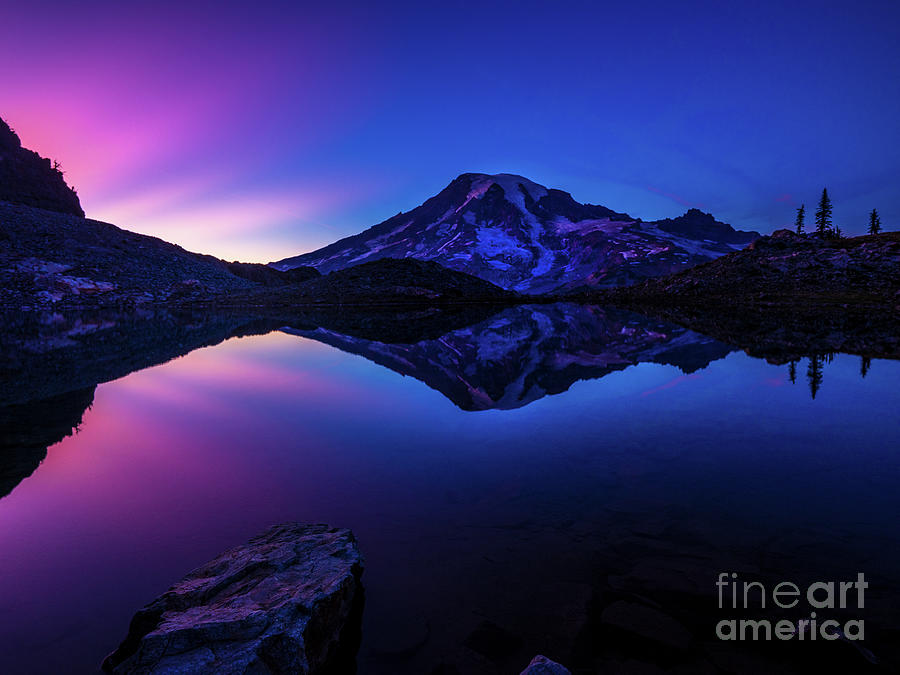 Rainier Photograph - Mount Rainier Dark Mood Reflection by Mike Reid Rainier Photograph - Mount Rainier Dark Mood Reflection by Mike Reid
