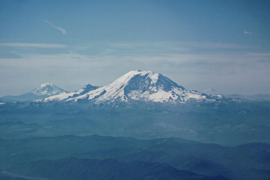 Mount Rainier from the Plane Photograph by Lyuba Filatova