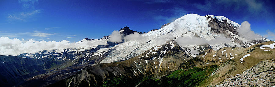 Mount Rainier Panorama from Sourdough Ridge Photograph by Scenic Edge Photography