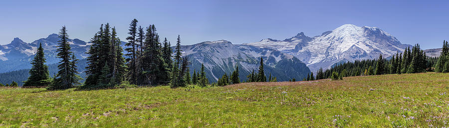 Mount Rainier Panoramic View from the Sunrise Side Photograph by Belinda Greb