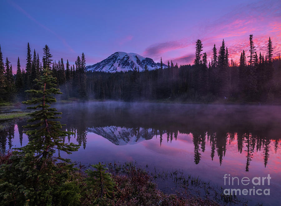 Mount Rainier Photography Reflection Lakes Sunrise Light Photograph