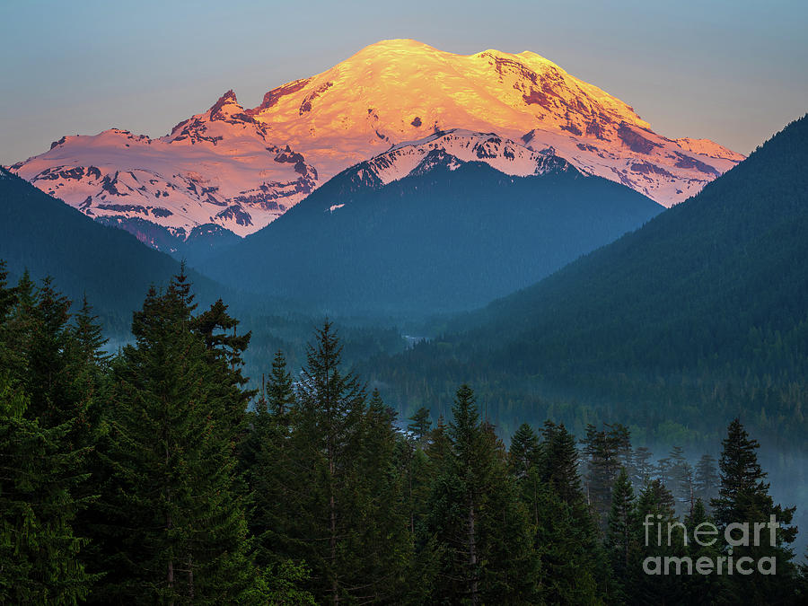 Mount Rainier Sunrise Alpenglow Photograph