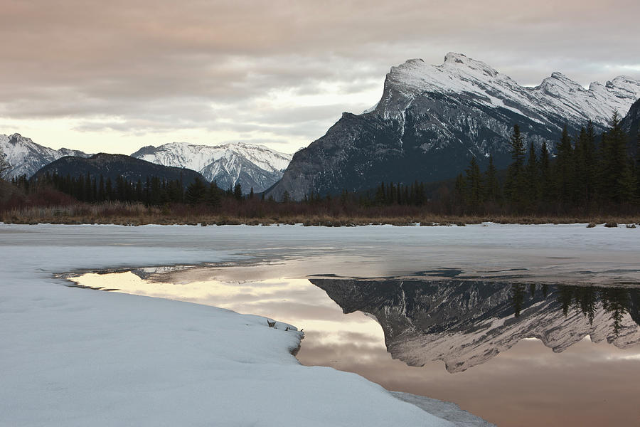 Mount Rundle Reflected In Vermillion Photograph by David Clapp