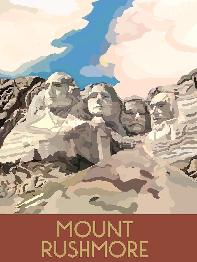 Mount Rushmore Drawing by N/a