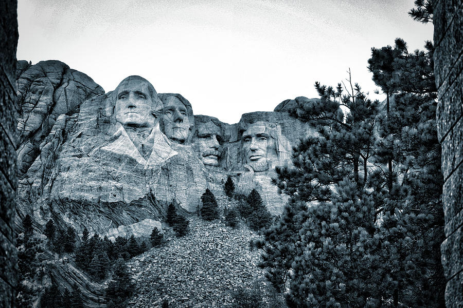 Mount Rushmore National Memorial BW Photograph by Thomas Woolworth
