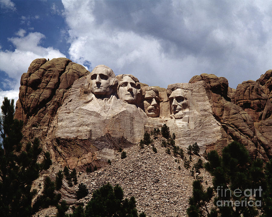 Mount Rushmore, View Of The Monument With Portraits Of Presidents Washington, Jefferson, Roosevelt And Lincoln Photography Photograph by American School